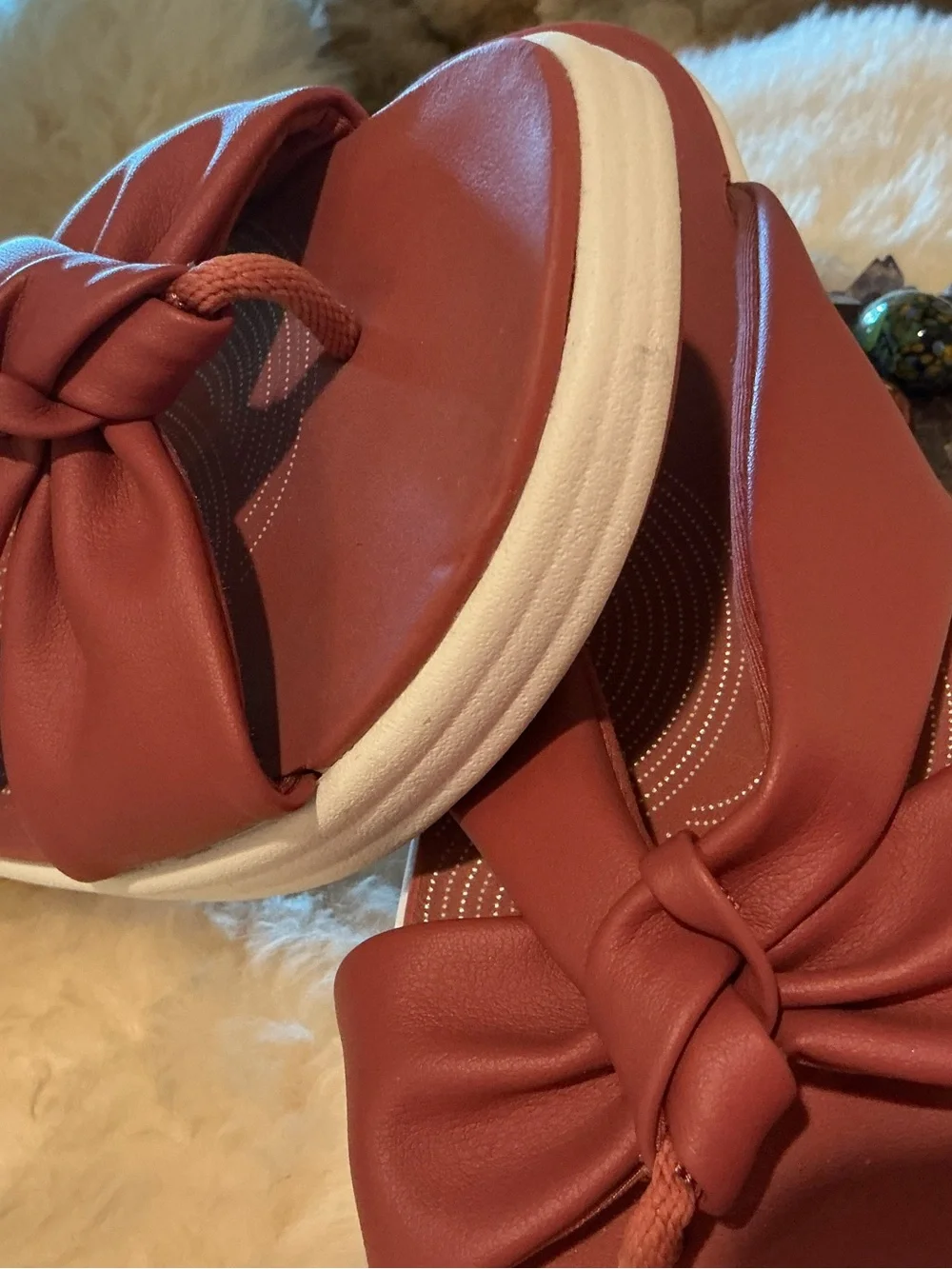 Clarks cloud steppers; Arla Kaylie; like new; terra-cotta pink